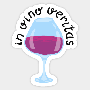 In Vino Veritas print with wineglass Sticker